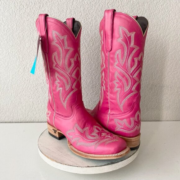 Lane SARATOGA Square Toe Womens Cowboy Boots 11 Hot Pink Western Cowgirl Tall - Picture 1 of 12